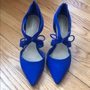 Saks fifth ave blue suede heels